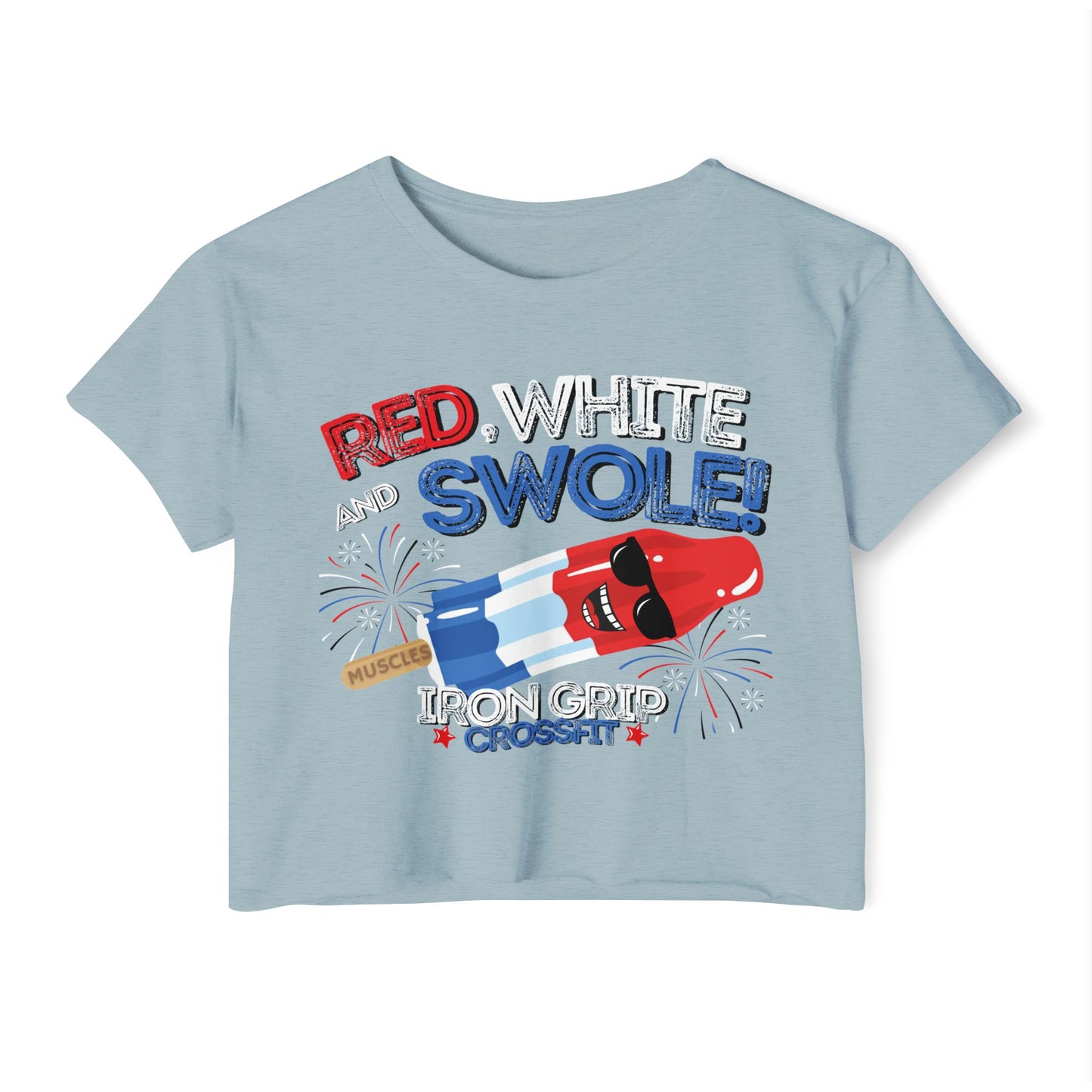 Red White and Swole Crop Top Tee