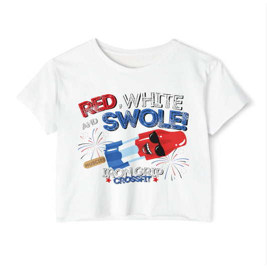 Red White and Swole Crop Top Tee
