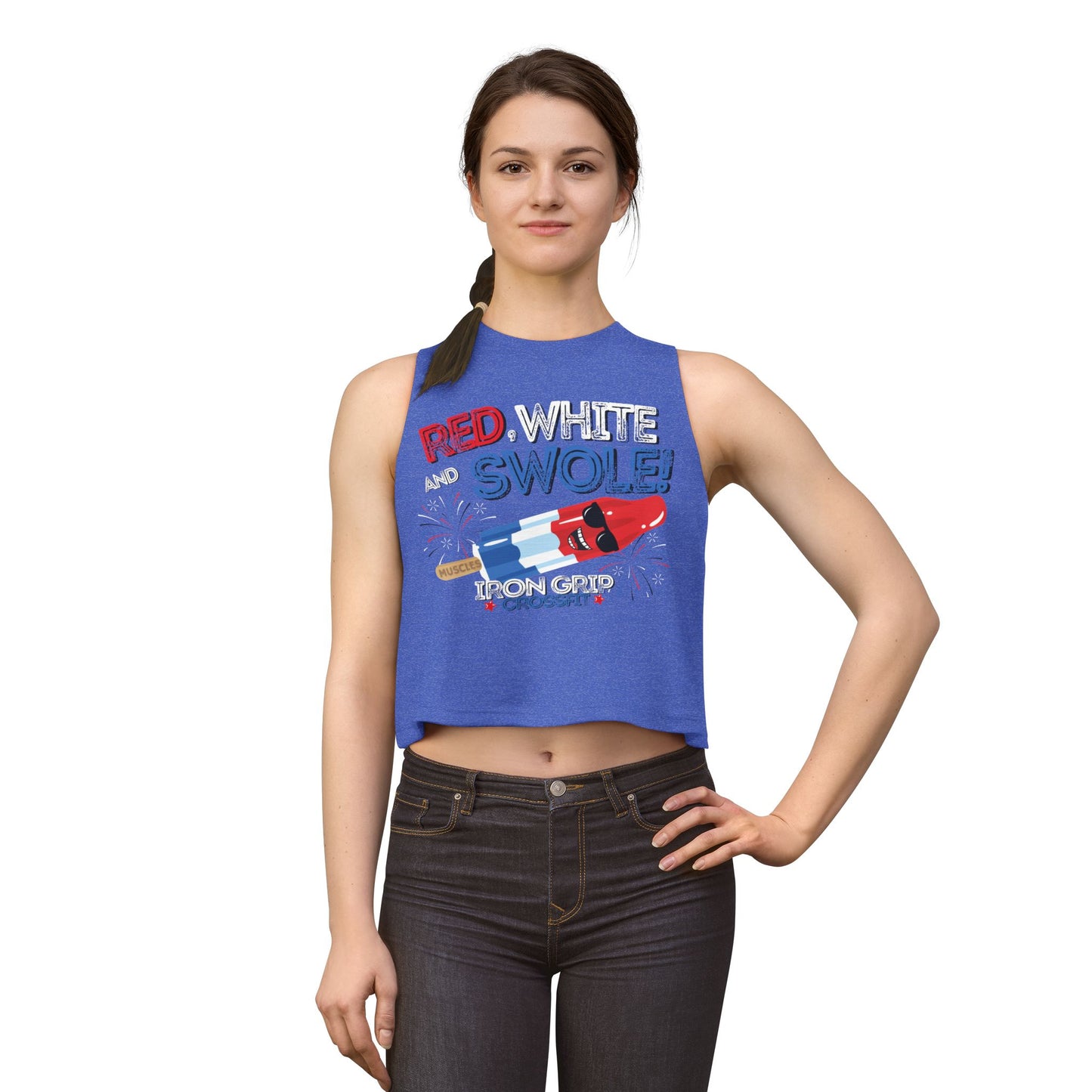 "Red, White and Swole" Crop Tank
